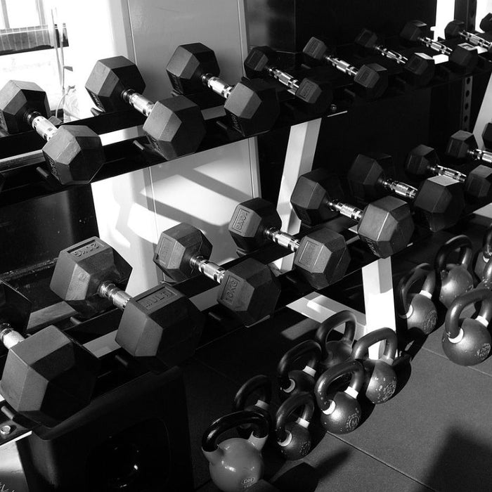 Man Cave Gym dumbells