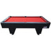 8ft first pool table side view red cloth