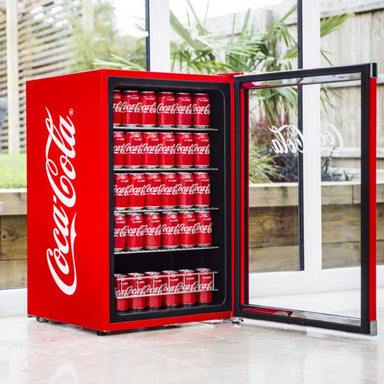 coca cola drinks fridge inside view