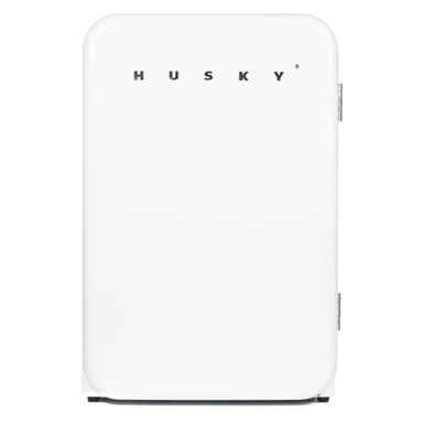 Husky retro undercounter fridge in white front view