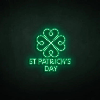 St Patricks Day neon sign In green