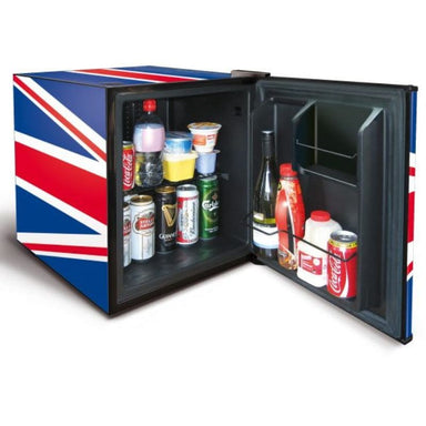 Union Jack Mini Fridge by Husky Inside view